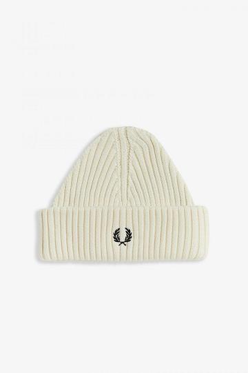 Pánské Čepice Fred Perry Krátké Žebrovaný Bílé | CZ 1988OKIR